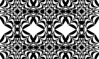 Dalgalı çizgileri olan orijinal doku op-art tarzında siyah desen