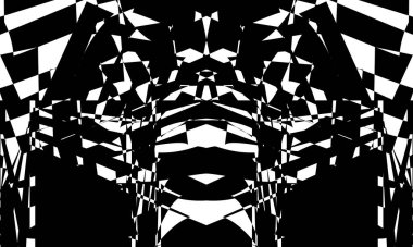 Mistik ve dalgalı desen beyaz arka planda optik bir illüzyon yaratır.