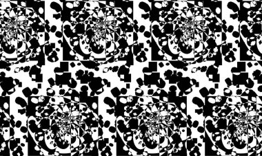 Tasarım için beyaz zemin üzerinde siyah desen modern mistik duvar kağıdı