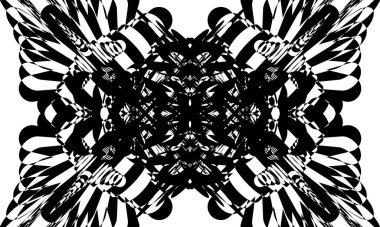 Beyaz arka planda optik illüzyonla operasyon sanatında mistik siyah desen