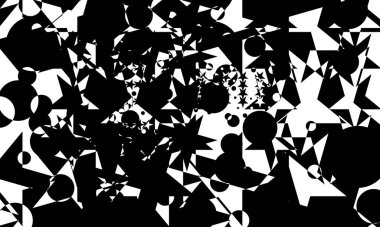 Esrarengiz ve gizemli bir operasyon tarzında beyaz arka planda siyah desenler.