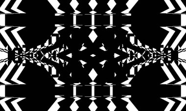 Beyaz arka plandaki siyah mistik desen orijinal ve gizemli.