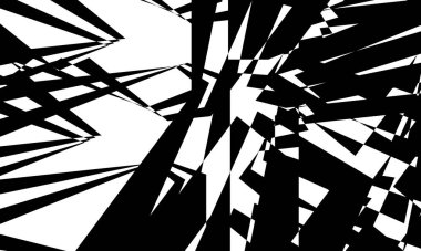 Beyaz zemin üzerinde op-art tarzında orijinal siyah desen