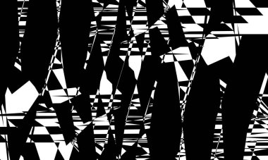 Deforme olmuş siyah desen beyaz arka planda optik bir illüzyon yaratır.