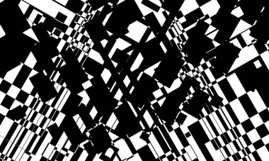 Siyah desenler beyaz arkaplan üzerindeki op-art tarzında ilginç bir tasarım