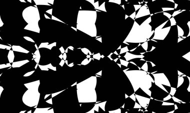 Beyaz arka planda operasyon sanatında gizemli ve gizemli siyah desenler.