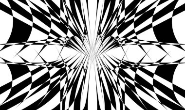 Beyaz arkaplanda operasyon sanatında fütürist siyah desen