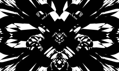 Siyah mistik desenli operasyon sanatı modern desen orijinal monokrom duvar kağıdı