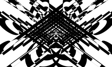 Modern tasarım için optik illüzyon siyah desen tarafından oluşturulan düz olmayan yüzey