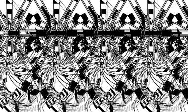 Optik illüzyon dinamik ve mistik olan mistik siyah desen