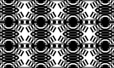 Siyah desenler beyaz arka planda optik bir illüzyon yaratıyor modern operasyon sanatında