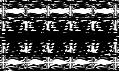 Tasarım için beyaz duvar kâğıdı üzerinde mistik ve prensipli siyah desen