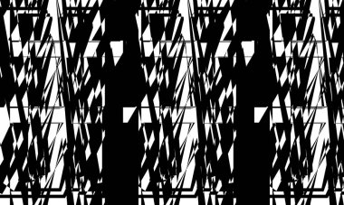 beyaz arkaplanda siyah soyut desen