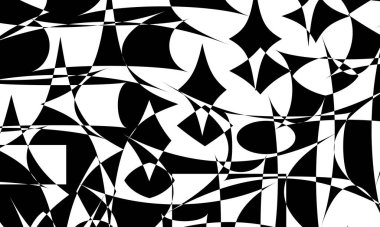 Siyah dinamik desen optik bir illüzyon yaratıyor