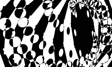 Esrarengiz siyah desen göz yanılsaması ile dokuyu büyülüyor.