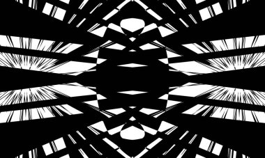 Optik yanılsama tarzında büyüleyici siyah desenler