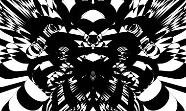 Dalgalı çizgileri olan orijinal doku op-art tarzında siyah desen