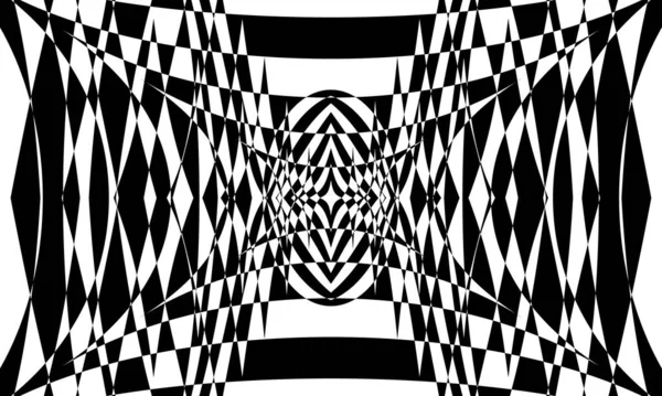 Black Pattern Art Style Spectacular Optical Illusion — Stock Vector