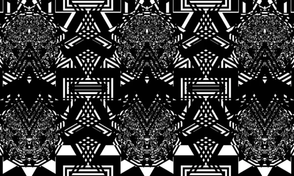 Siyah ve beyaz soyut arkaplan ve operasyon sanatında fantastik desenler.