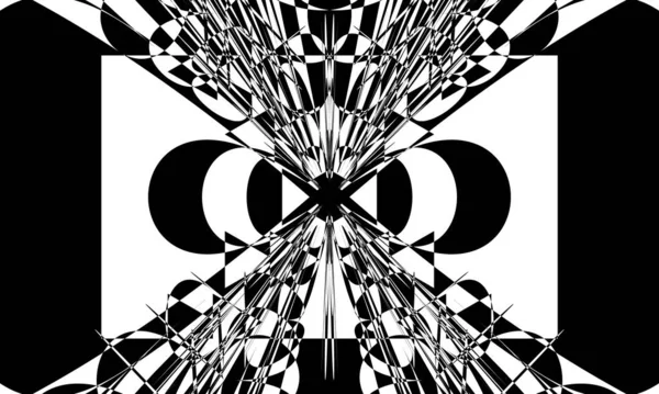 Orijinal ve deforme olmuş op-art tarzında mistik siyah desen