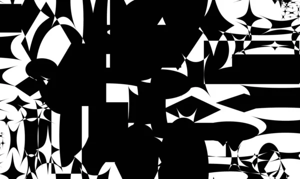 Patrones Negros Distorsionados Diseño Moderno Estilo Art Sobre Fondo Blanco — Archivo Imágenes Vectoriales
