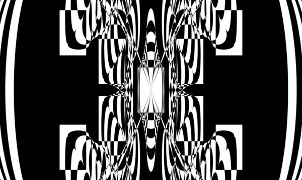 Motifs Noirs Dans Style Art Illusion Optique Futuriste — Image vectorielle