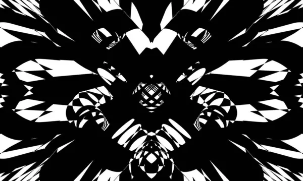 Schwarzes Mystisches Muster Art Style Modernes Muster Original Monochrome Tapete — Stockvektor