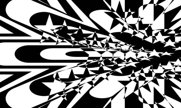 未来的で独創的な白い背景の神秘的な黒のパターン — ストックベクタ