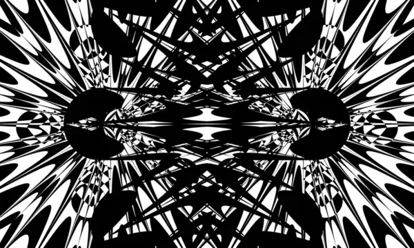 白を基調としたオプ アートのような神秘的な黒のパターン — ストックベクタ