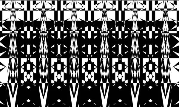 Opアートスタイルの魅惑的なパターンで幻想的なモノクロ壁紙 — ストックベクタ