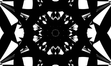 Modern tasarım için büyüleyici desenleri olan siyah ve beyaz mistik duvar kağıtları