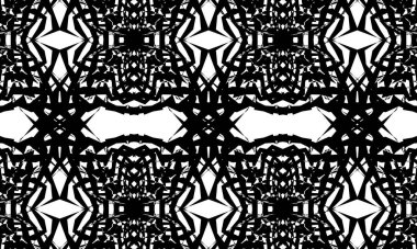 Operasyon sanatı tarzında bozulmuş siyah desenler beyaz zemin üzerinde modern tasarım