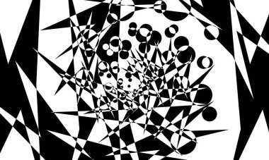 Tasarım için beyaz zemin üzerinde çarpıtmalar olan şık ve geleceksel desen