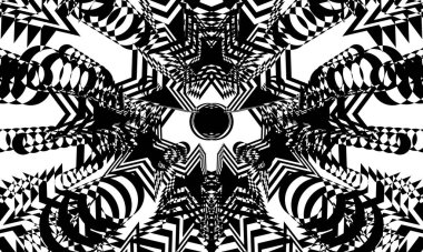 Optik illüzyonlu mistik siyah desen