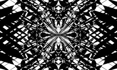 Beyaz arka plan üzerinde bükülme etkisi olan siyah mistik desen