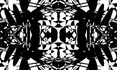 Beyaz arkaplanda siyah ve gizemli görsel illüzyon deseni