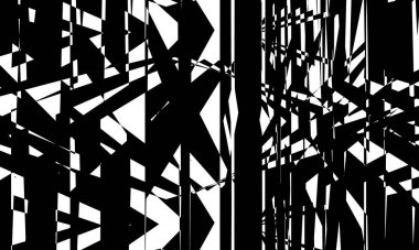 Büyüleyici optik illüzyon. Dalgalı çizgilerle siyah operasyon sanatı desenleri. Düz olmayan bir yüzey yaratıyor.