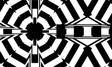 Fütürist siyah desenli muhteşem optik illüzyon