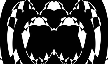 Modern tasarım için operasyon sanatı stili monokrom duvar kağıdında siyah yinelenen desenler