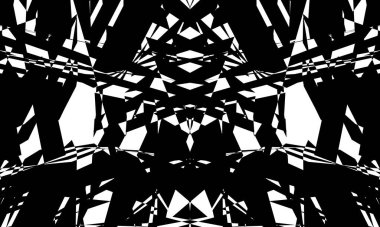 Beyaz arka planda operasyon sanatı tarzında siyah desenli mistik duvar kağıdı.