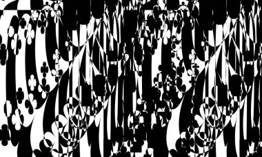 Operasyon sanatının yaratıcı tasarımında bozuk siyah desen