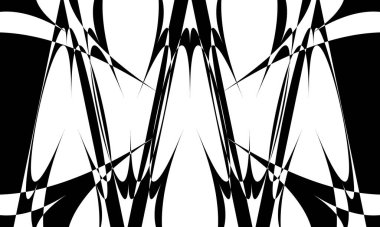 Beyaz arka planda operasyon sanatında siyah ve dalgalı desenler