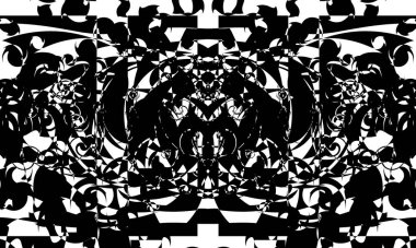 Beyaz arkaplanda operasyon sanatının siyah deseni