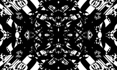 Beyaz arka planda operasyon sanatında siyah ve dalgalı desenler