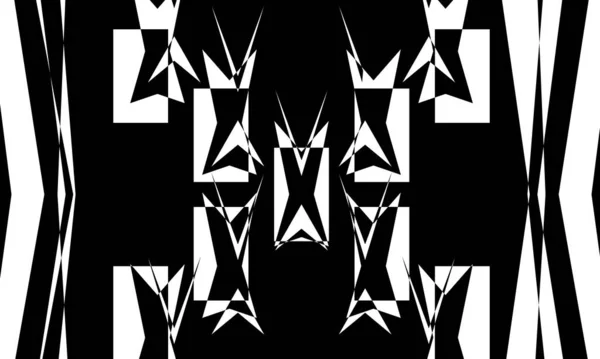 Negru Modele Misterioase Stil Art Iluzie Optică Originală — Vector de stoc