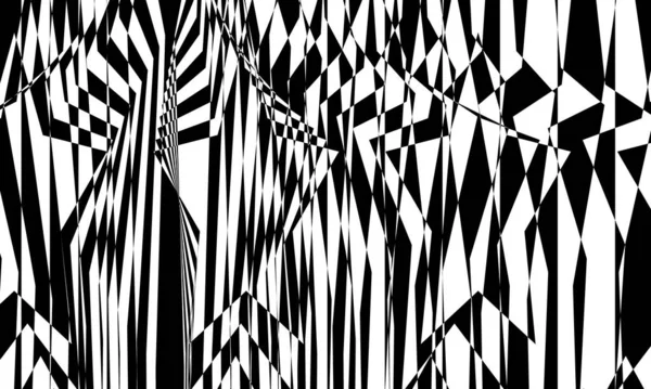 Modello Illusione Ottica Nera Misteriosa Sfondo Bianco — Vettoriale Stock