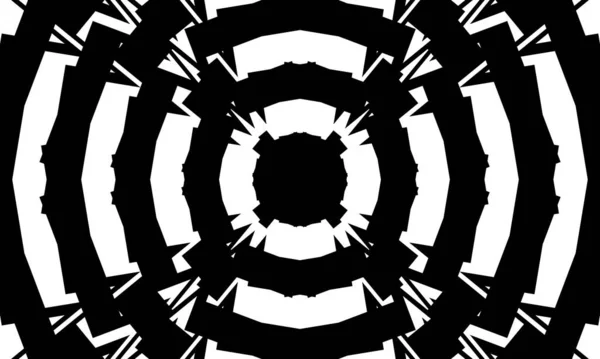 Schwarzes Mystisches Muster Mit Verdrehter Wirkung Auf Weißem Hintergrund — Stockvektor