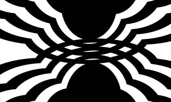 Чорно Білі Шпалери Дизайну Оригінальна Оптична Ілюзія — стоковий вектор