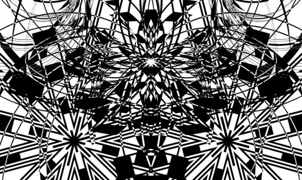 Motif Mystique Noir Sur Fond Blanc Dans Style Art Dynamique — Image vectorielle