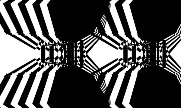 Mesmerizing Optical Illusion Created Black Art Patterns — Stock Vector